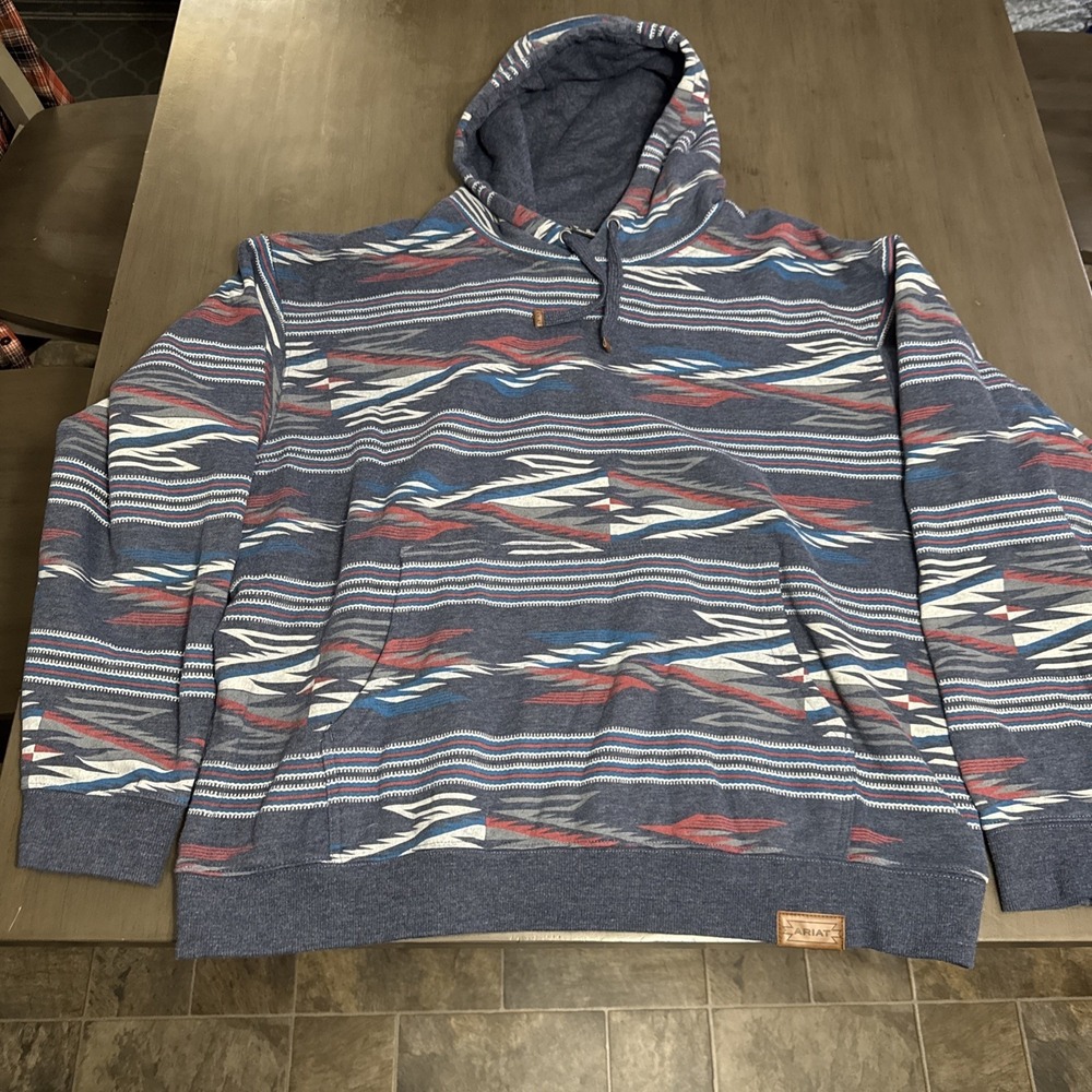 Ariat‎ Chimayo Collection Centinela Traditional Arts Mens XL Navy Western Hoodie